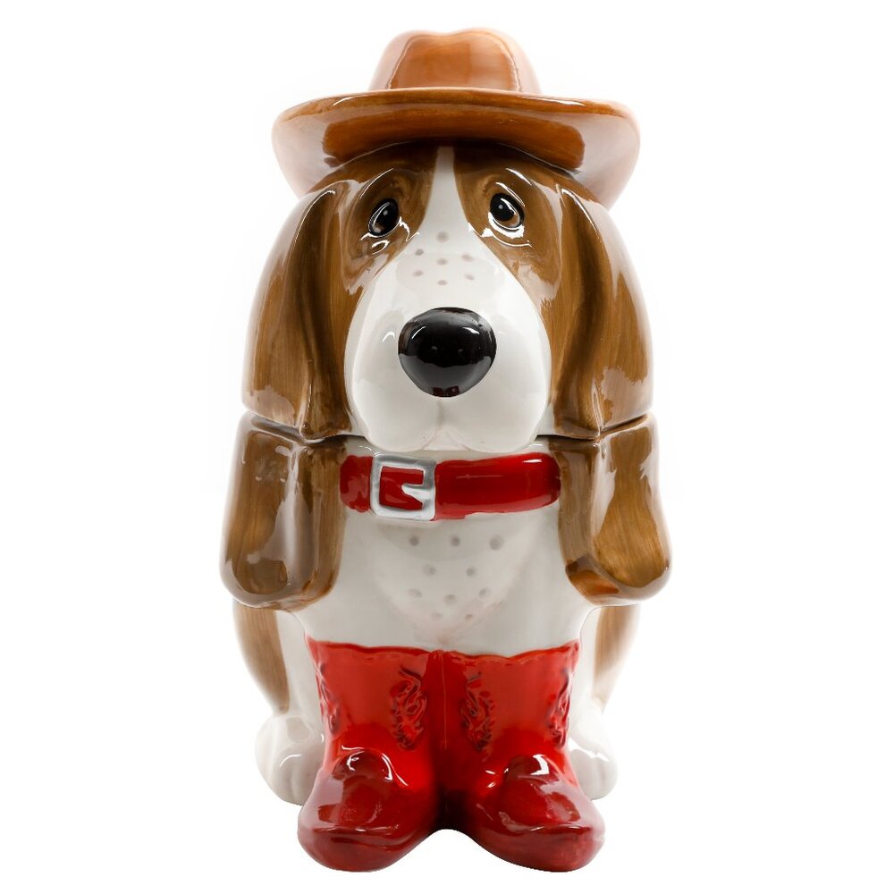 Pioneer Woman Cowboy Charlie Cookie Jar Red Boots Country Farmhouse Kitchen New